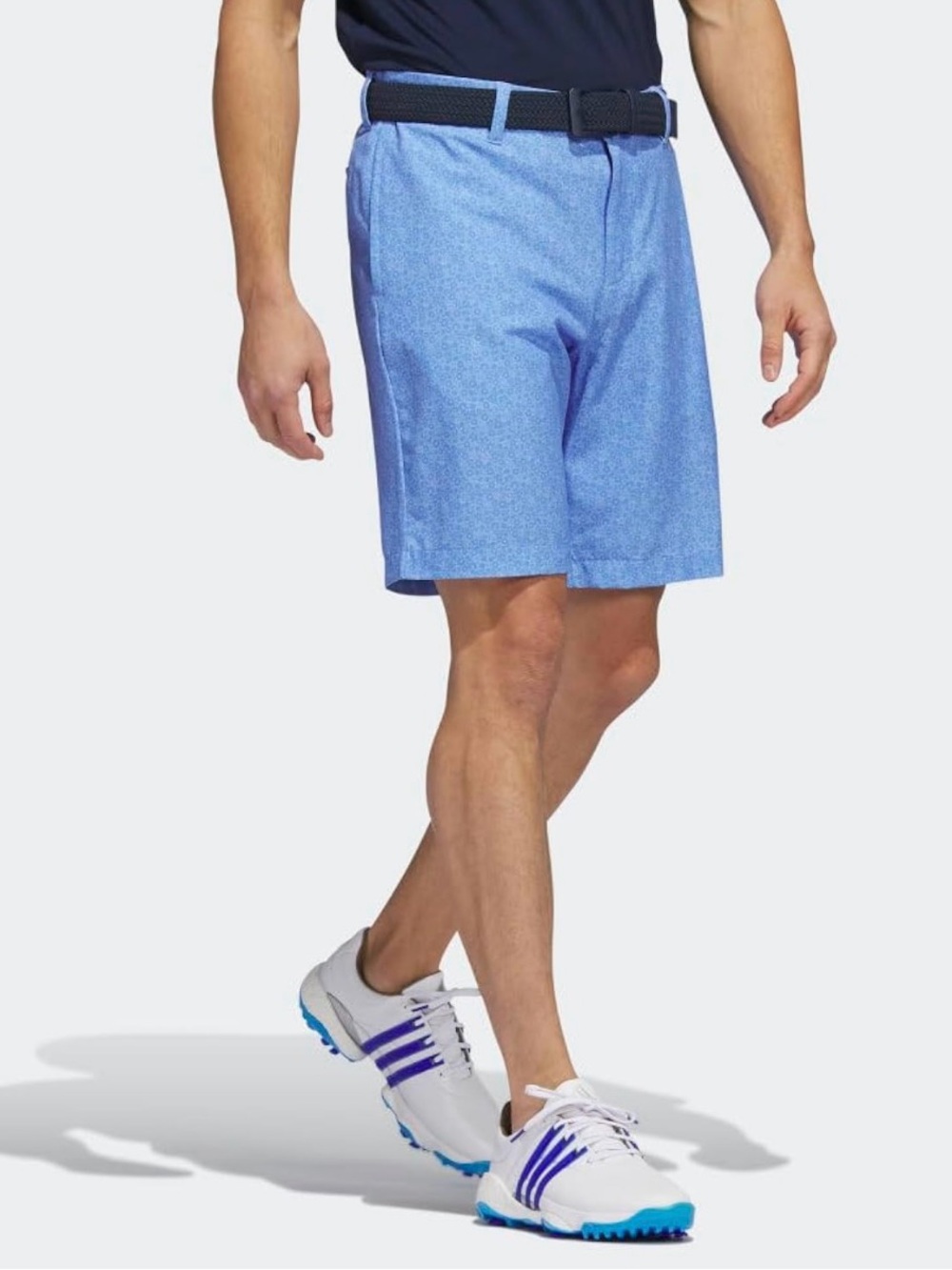 adidas Light Blue Micro-Pattern Flat Front Men's Shorts